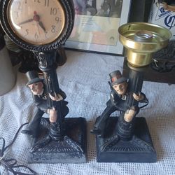 Old Clock And Matching Lamp