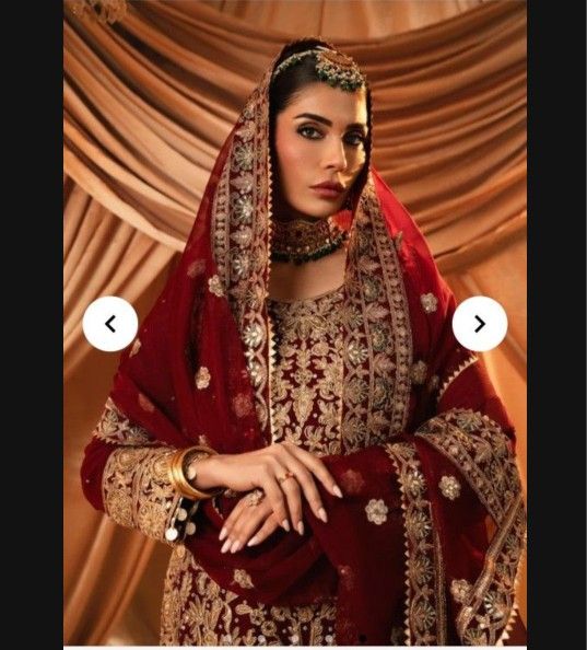 BRIDAL RED GHARARA - HASEENA BRAND - SIZE SMALL