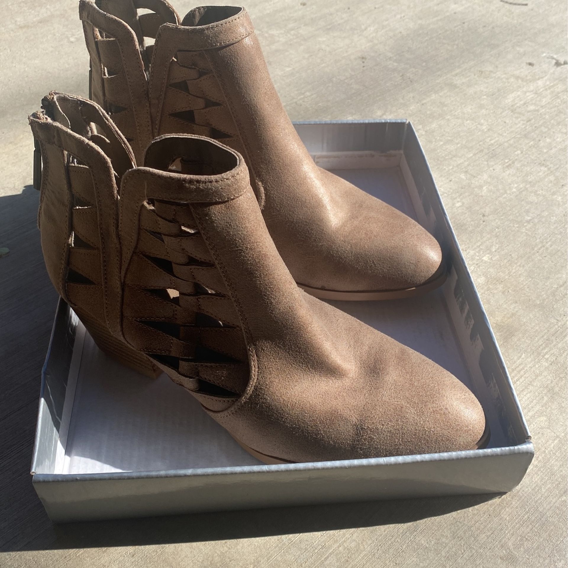 Taupe Suede Booties
