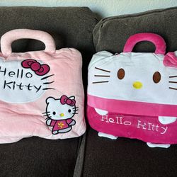 Hello kitty easter basket, it includes 1 pillow/blanket, perfume, a flower fanny pack and more