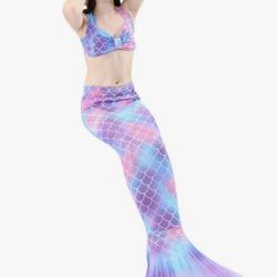 Mermaid Tails, Mermaid Tails for Swimming Girls Swimsuit Princess Bikini Set Bathing Suit Swimmable Halloween Costume 🆕✅NEW