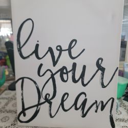 LIVE YOUR DREAM CANVAS PAINTING 18X24 IN GREAT CONDITION