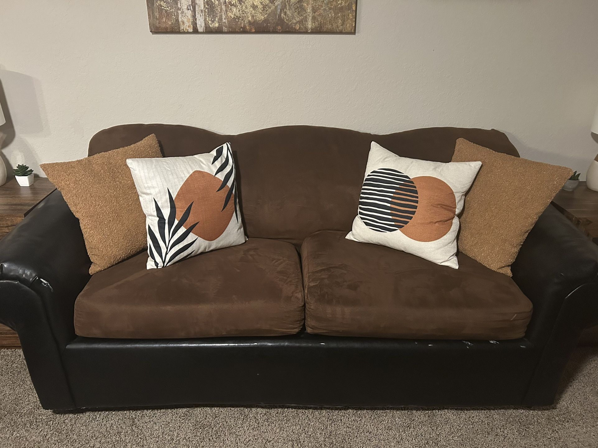 Brown And Black Sofa