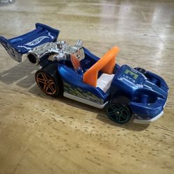 2013 Hot Wheels Blue Orange Let's GO Race Car Diecast Vehicle