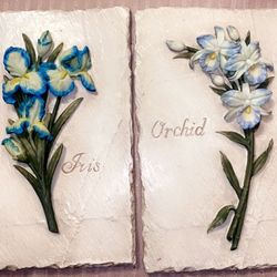  Orchid And Iris  Wall Plaque 