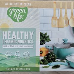 Green Life Ceramic Nonstick Cookware Set for Sale in Pompano Beach, FL -  OfferUp