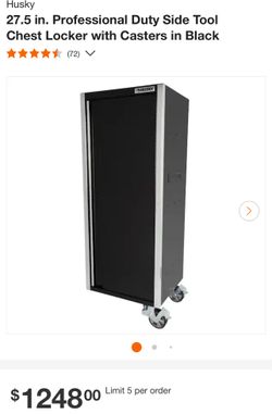 Husky 27.5 in. Professional Duty Side Tool Chest Locker with Casters in Black
