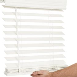 LOTUS & WINDOWARE Cordless 2-inchFaux Wood Blind 35"x48" & 23”x48”Long, Horizontal Blinds