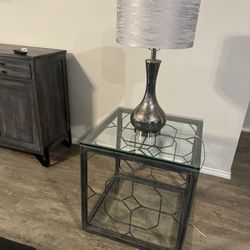 Metal and Glass End Tables