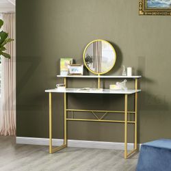 Homy Casa THOMPSON 41.3" W x 20.1" D Table Vanity for Bedroom, Living Room, or Workspace