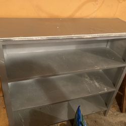 Heavy duty silver painted bookshelf 