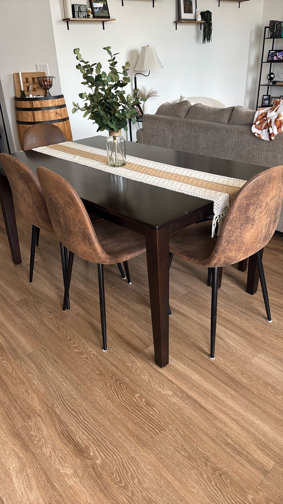 6-Piece Dining Set - Table, 4 Chairs, and Bench