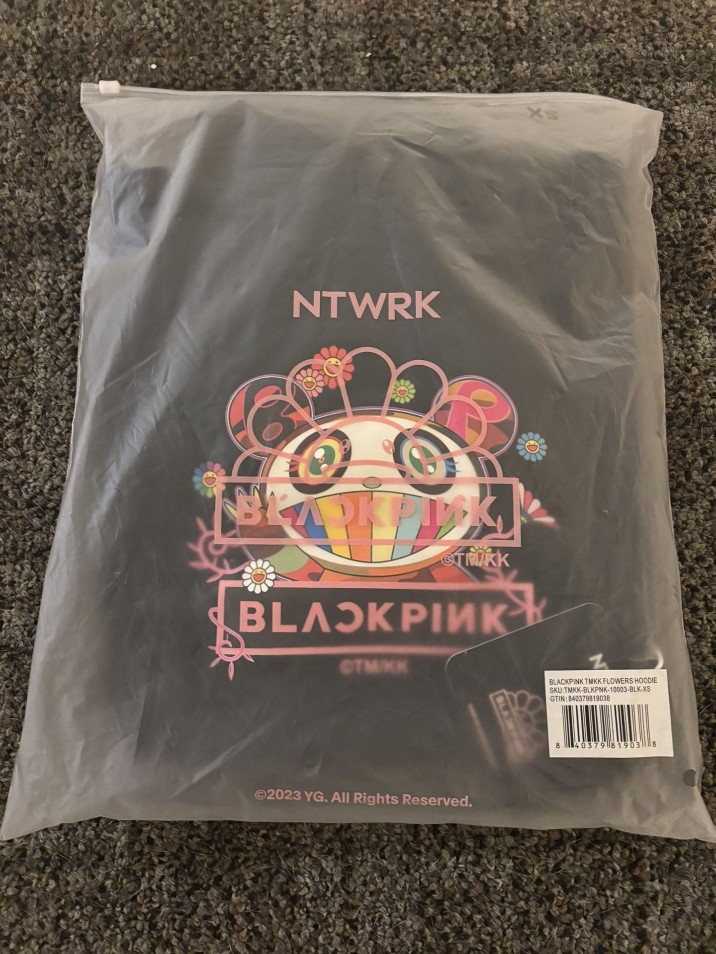 Takashi Murakami BLACKPINK Panda Flower Hoodie Black Xs Size NTWRK F/S JPN