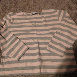 Pink and Gray Striped Long Sleeve 