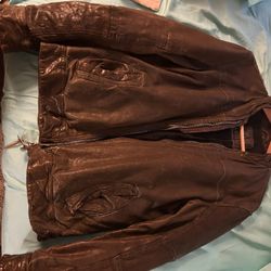 ALLSAINTS Medium Leather Jacket Brown - Great Condition