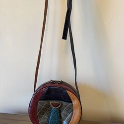 DRAMATIC PRICE DROP: VINTAGE (80s) NEVER USED PREMIUM TEXTURED LEATHER/EXOTIC SKINS/LEATHER-LINED CROSSBODY By SHARIF DESIGNS LTD.
