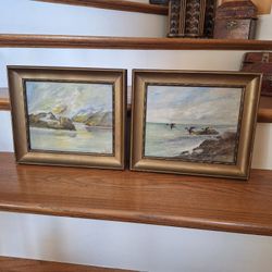 PAIR OF VINTAGE SMALL OIL PAINTINGS