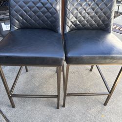 Black Leather Bar Stools