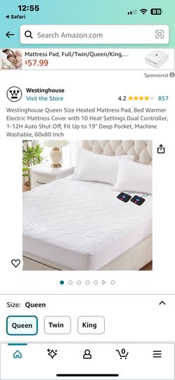 Westinghouse Queen Size Heated Mattress