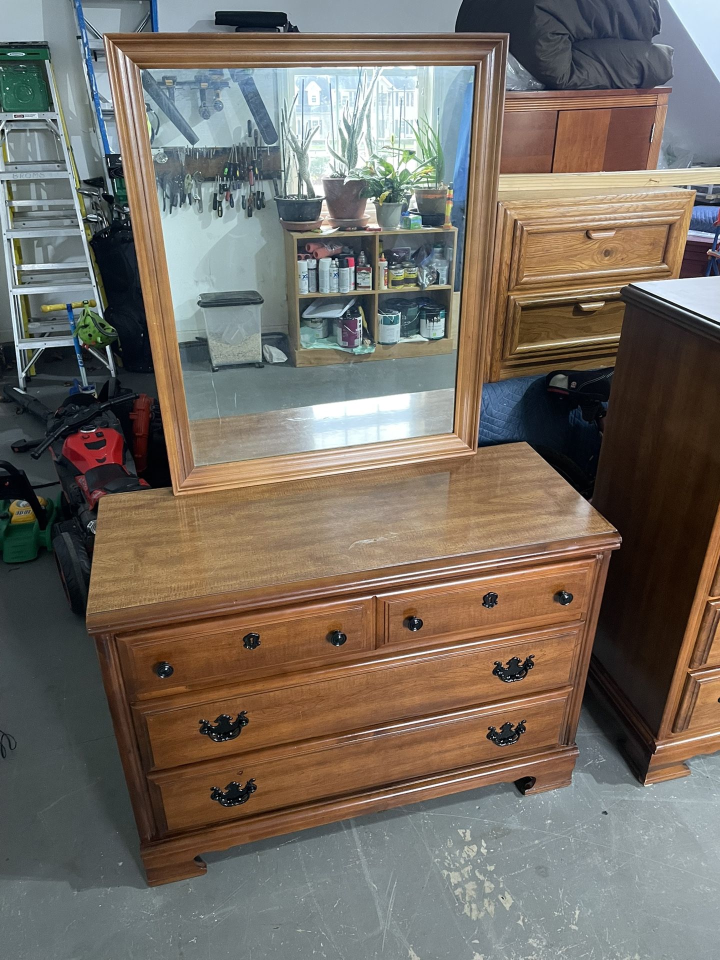 Dresser And Mirror. BASSETT. $130