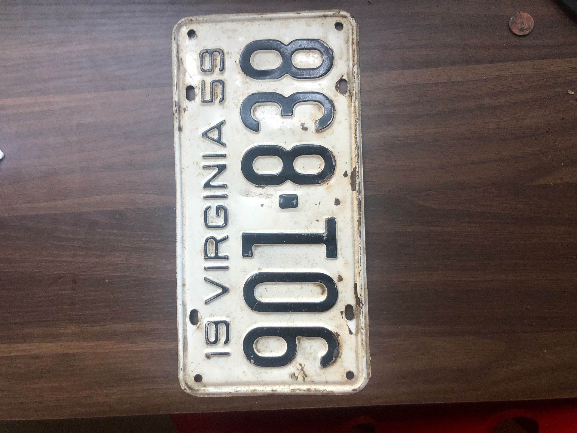 1959 Virginia Licence plate original