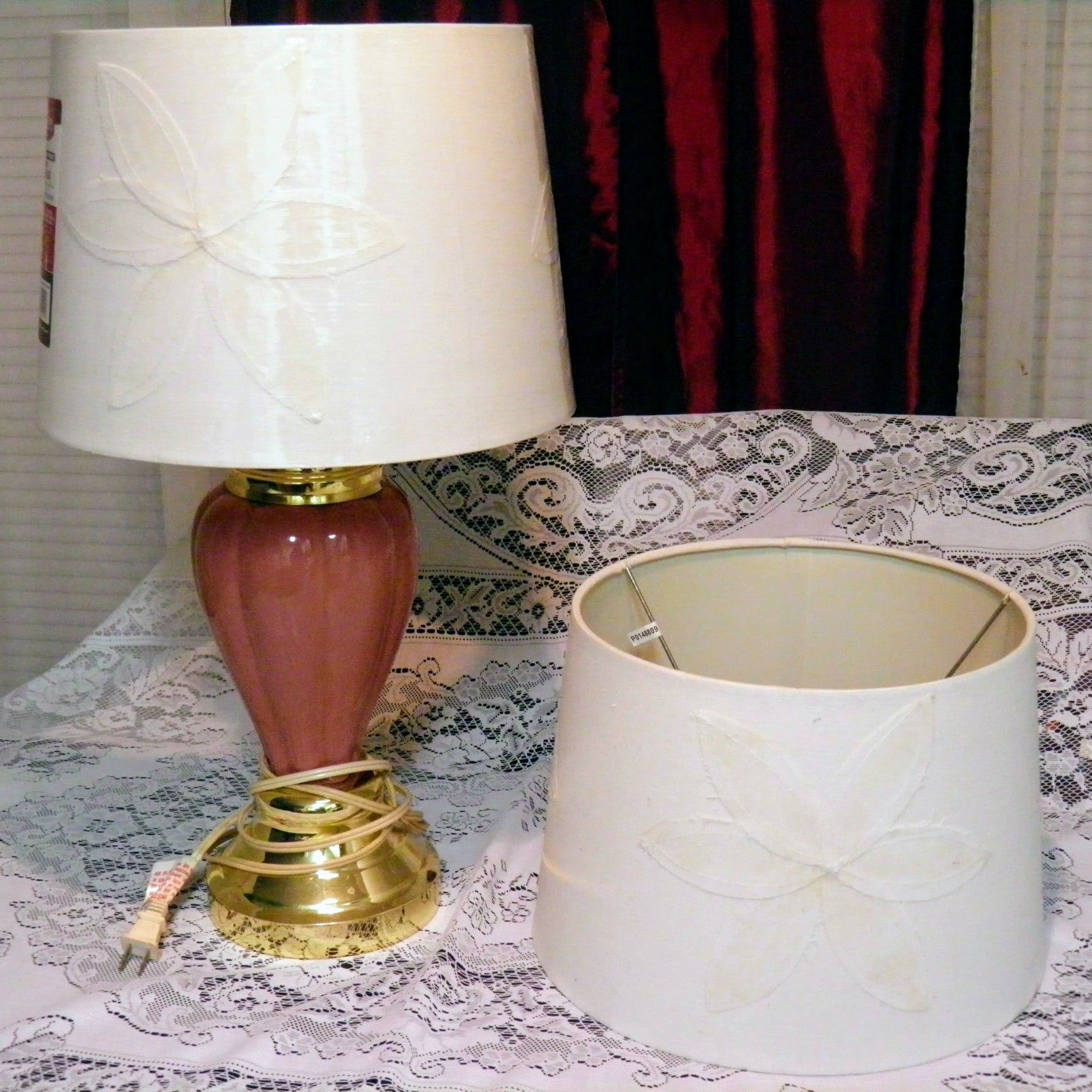 Mauve Lamp with new lampshade