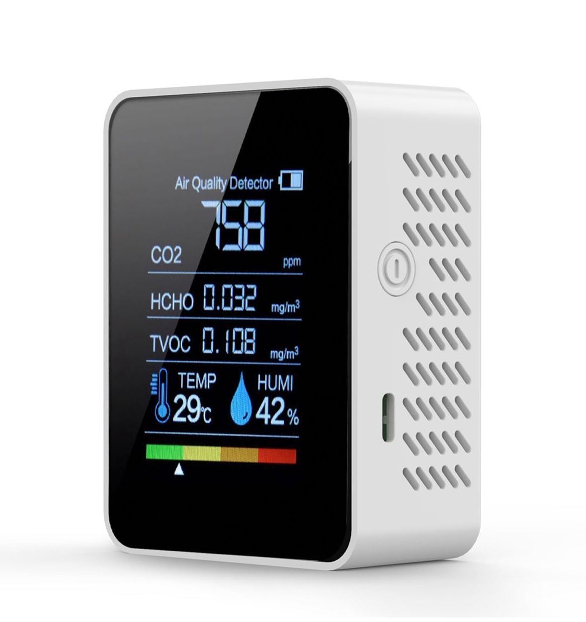 Air Quality Monitor Indoor Professional Air Quality Detector with CO2 Monitor/HCHO/TVOC/Temperature/Humidity for Home, Hotel, Office, Car
