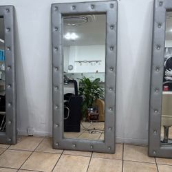 Large Salon Wall Mirrors – Upholstered Frame (Set of 4)