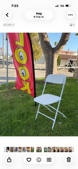 new white plastic folding chair