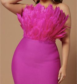 Pink Hot pink strapless cocktail dress