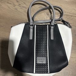 Guess Tote Handbag Black White Gray