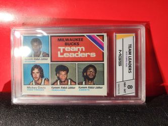 1975 Topps Basketball #126 Milwaukee Bucks TEAM LEADERS Kareem MGS 8 NM-MT