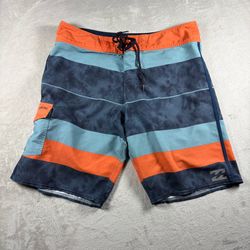 Billabong Boardshorts Men’s Size 34 Blue Colorful Surf Swim Drawstring #3D