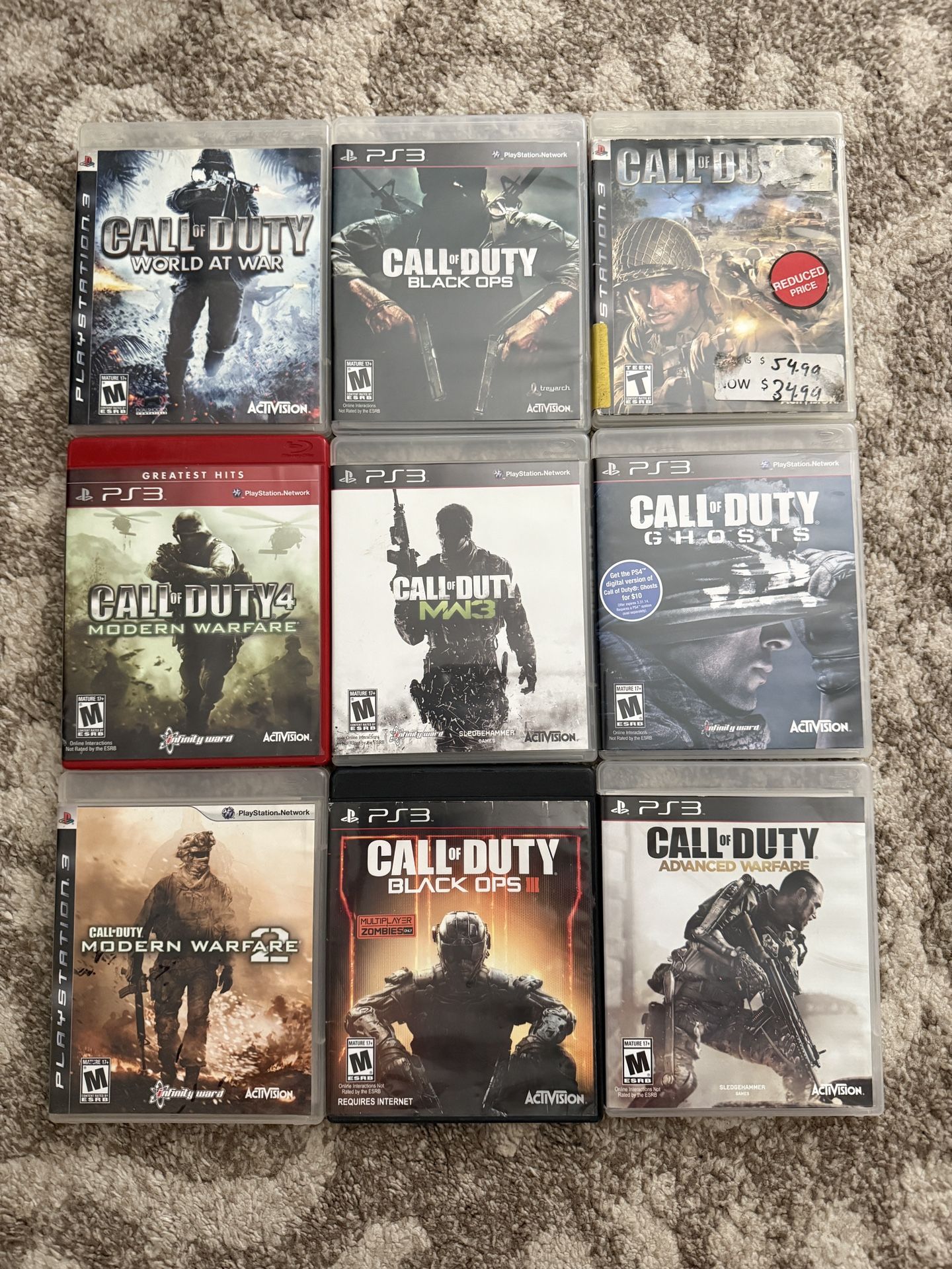 Call Of Duty Games For Playstation 3 Black Ops Modern Warfare Ghosts