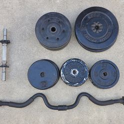 Weights EZ Curl Bar Dumbbells Pull Up Bar