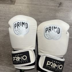 PRIMO Fightwear White Boxing Gloves – 12oz | Handmade in Thailand | Full Set