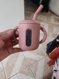 2 new baby silicone training straw cup