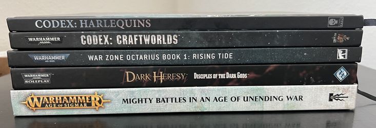 For Sale / Trade - 5 Warhammer Rule Books / 2 Data Card Decks