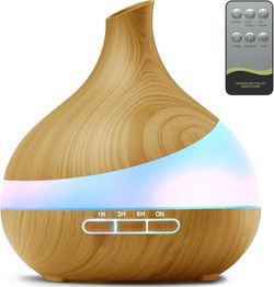 HJTHJT 500ML Essential Oil Diffuser for Home: 14 Color LED Humidifier 2 Mist Modes (30/60ml/h) Aromatherapy Diffuser for Hotel Spa & Yoga - Remote & N