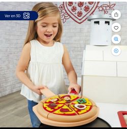 Little Tikes Real Madera Pizza Restaurante 20 Piezas de Madera Fingir Jugar Juego de Cocina Juguetes Playset, Luces Realistas y Sonidos, Juego de Dobl
