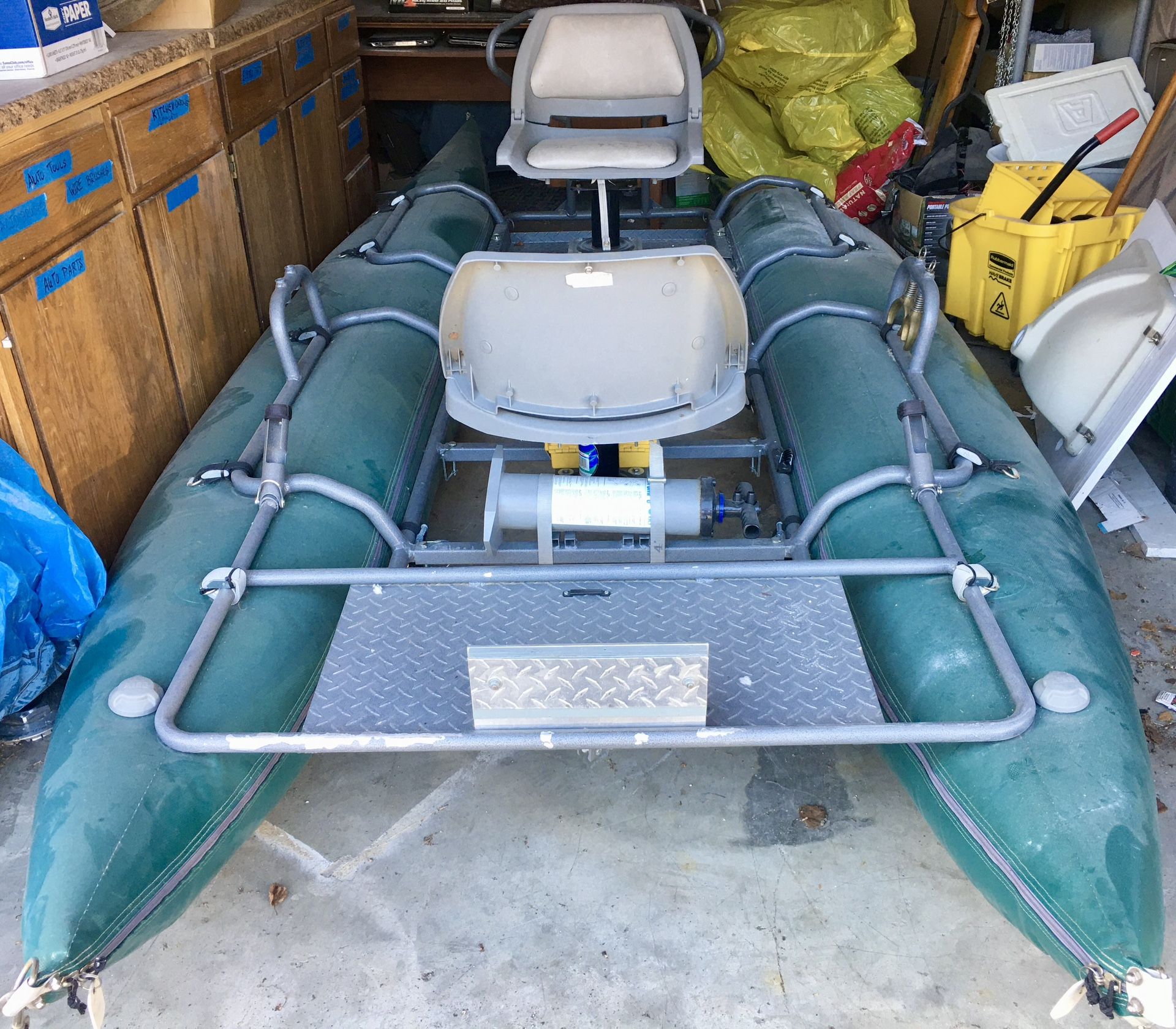 Inflatable 2-person Pontoon Fishing Boat