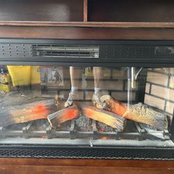 TV stand with the electric fireplace and heater