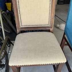 Living Spaces Upholstered Dining Chairs – Nailhead Trim (3 available)