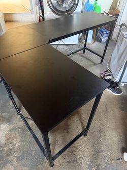 Black L-Shaped Corner Desk