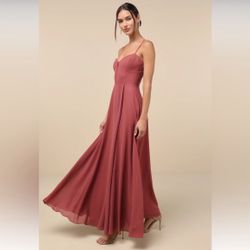 Lulu’s Dusty Rose Pink Bridesmaid’s Dress