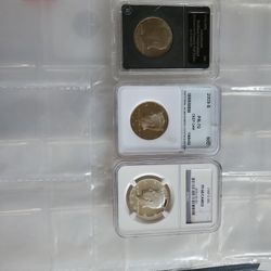 Graded And Slabbed Kennedy half dollars