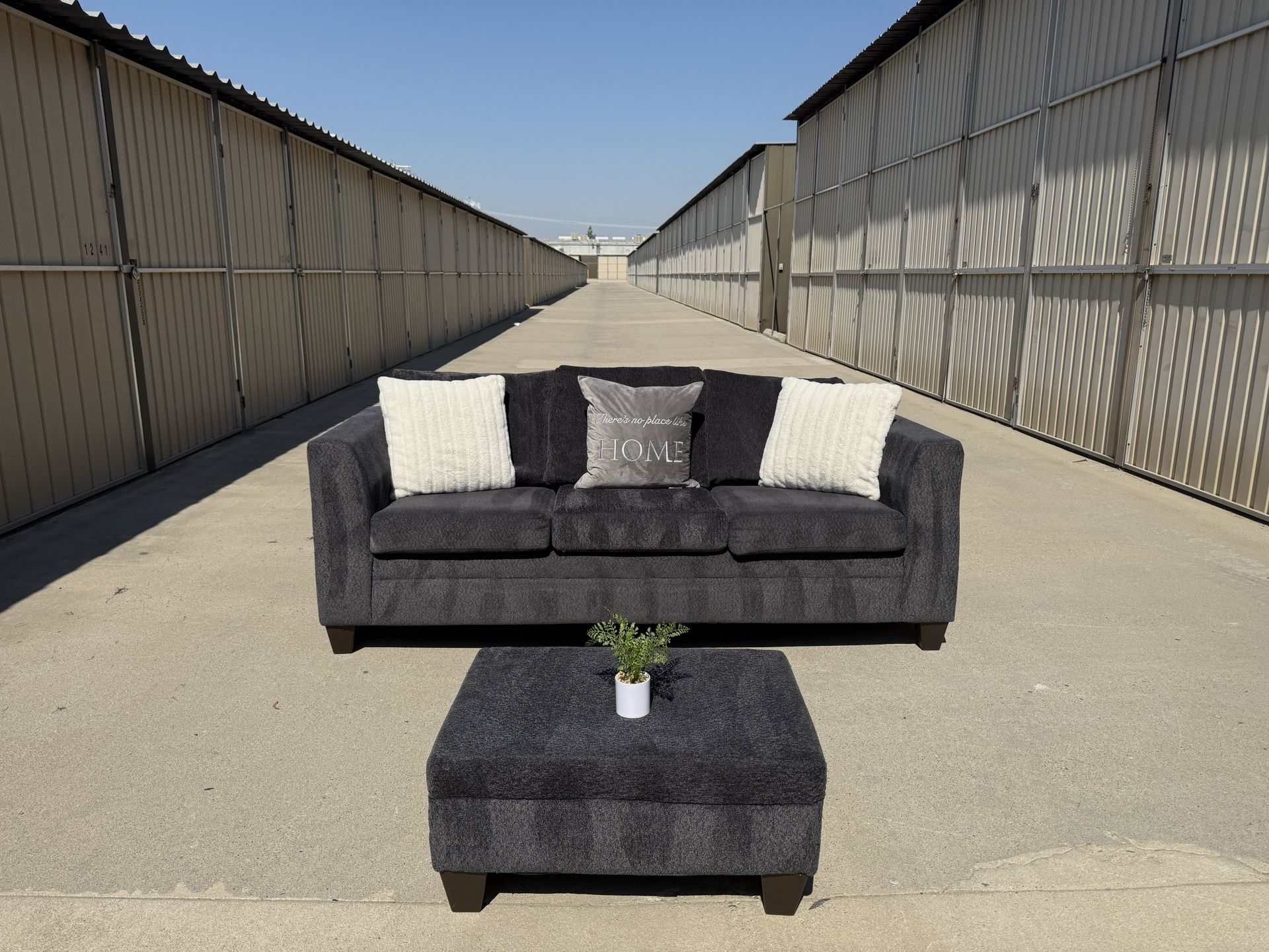 Beautiful 3 Seat Couch With Ottoman