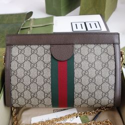 GUCCIOphidia 503877canvasleather shouldercrossbody bag envelopebag clutch brown