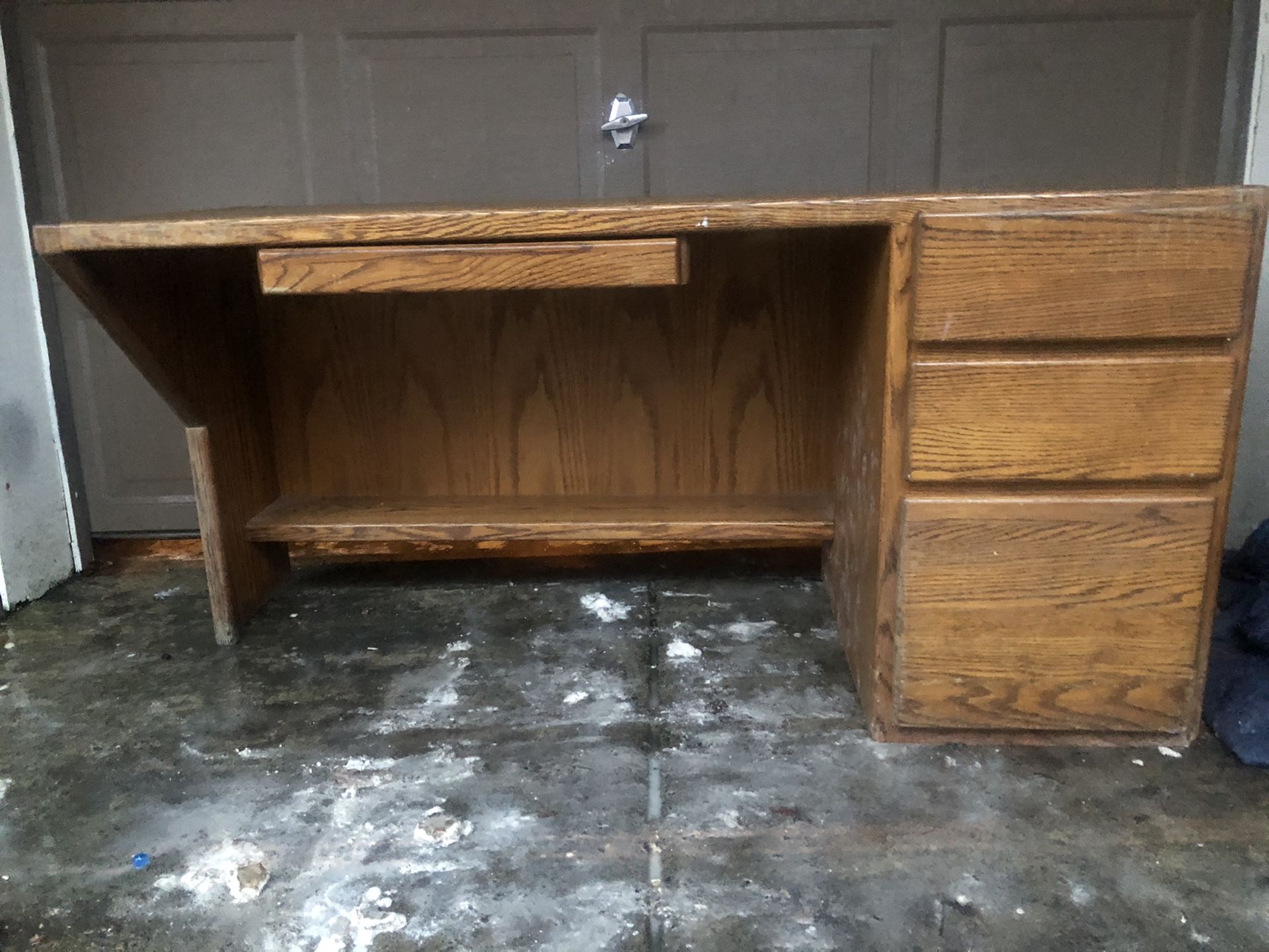 Four Drawer Solid Oak Desk
