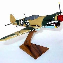 Curtiss P-40 Warhawk Mahogany Model Plane